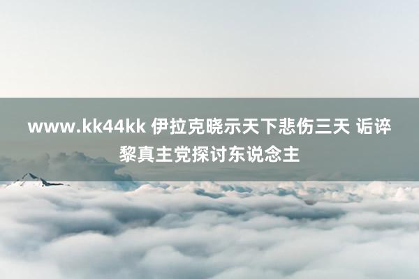 www.kk44kk 伊拉克晓示天下悲伤三天 诟谇黎真主党探讨东说念主