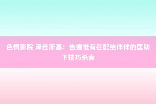 色情影院 泽连斯基：告捷惟有在配结伴伴的匡助下技巧杀青