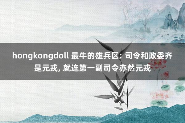 hongkongdoll 最牛的雄兵区: 司令和政委齐是元戎， 就连第一副司令亦然元戎