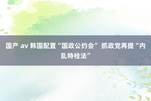 国产 av 韩国配置“国政公约会” 抓政党再提“内乱特检法”