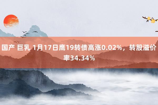 国产 巨乳 1月17日鹰19转债高涨0.02%，转股溢价率34.34%